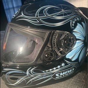 Shoei M Moto Helmet-Alpinestars Blue Roding Gloves